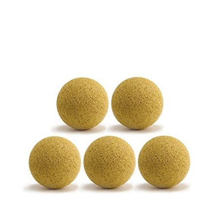 CAAA Lot de 5 balles de Baby-Foot BONZINI Jaunes en liège