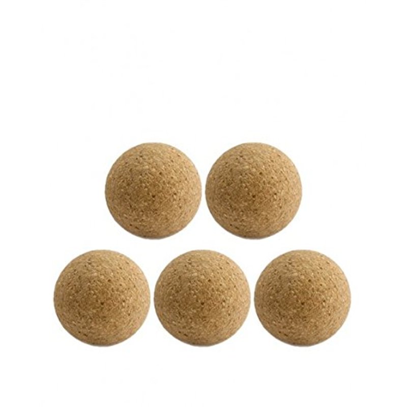 Lot de 5 balles de baby-foot en liège brut