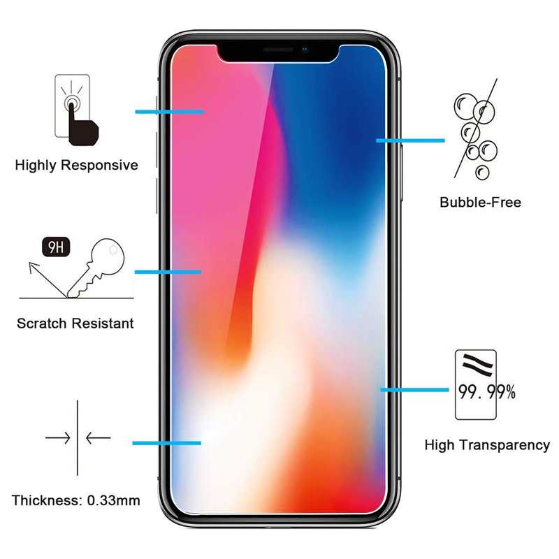 Image secondaire de NEW'C Lot de 2, Verre Trempé pour iPhone 11 Pro et iPhone X et iPhone XS (5,8 Pouces), Film Protection écran sans Bulles d'air U
