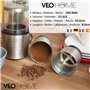 VeoHome Moulin à café et mixeur électrique broyeur pour Grains de café, Graine de Lin et Autres épices - INOX