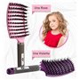 2 Brosses à Cheveux en Poils de sanglier- Démélant 100% Narurel - Démêler sans larmes ! Set Brosses (Rose et violette)