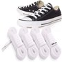 MARKETIFAR Lacets Blancs pour Baskets 100cm-4 Paires Lacets Blancs Plats-Lacet Chaussure-Parfait pour Converse basse et Stan Smi
