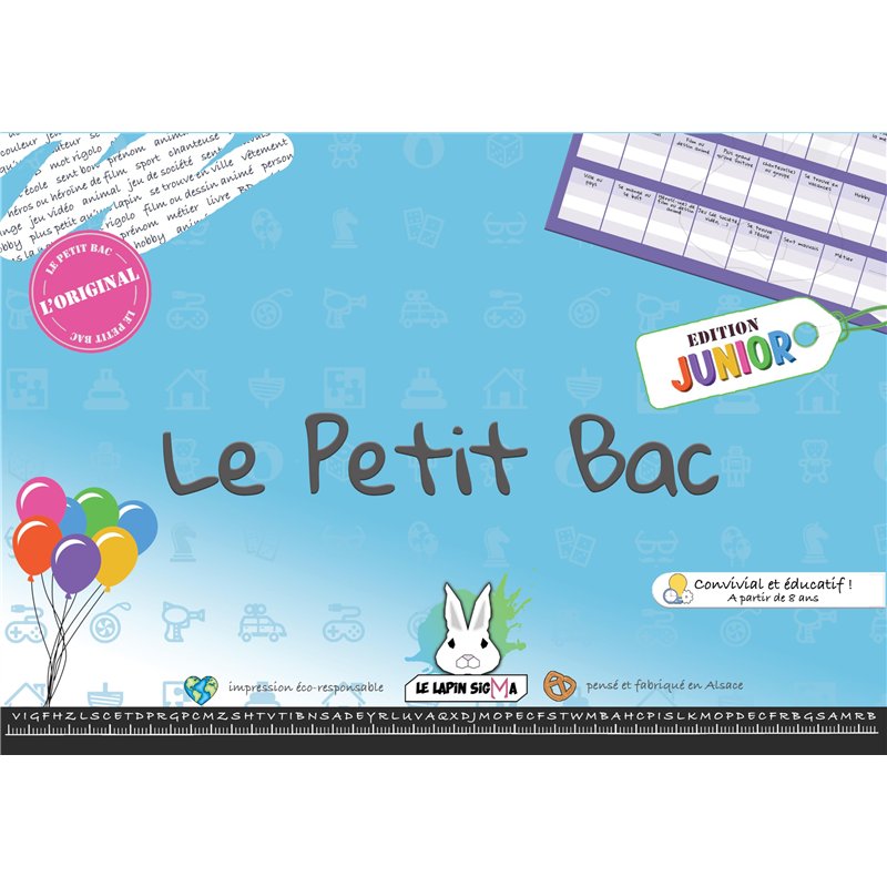 - Jeu du Petit BAC - Edition Junior - Bloc prêt à Jouer de 50 Pages - Jeu du baccalauréat