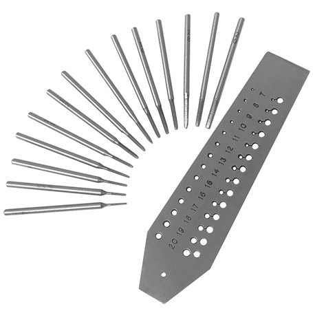 Jewellers Tools Lot de 14 tarauds et filières : pas de tarauds et de filières de 0