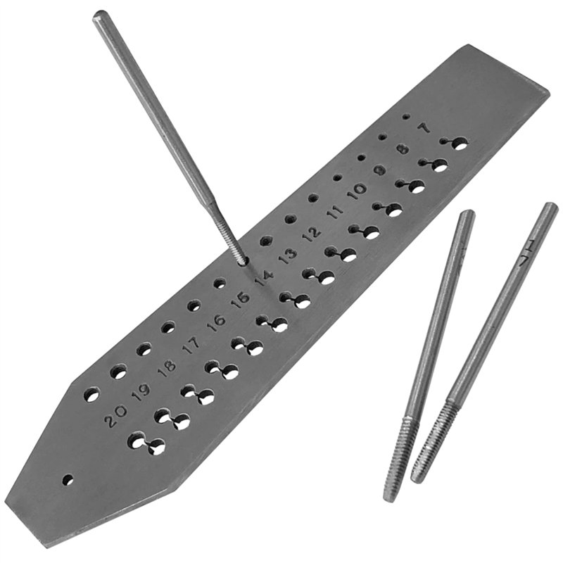 Image secondaire de Jewellers Tools Lot de 14 tarauds et filières : pas de tarauds et de filières de 0,7 à 2 mm pour montre Mini outil de réparation