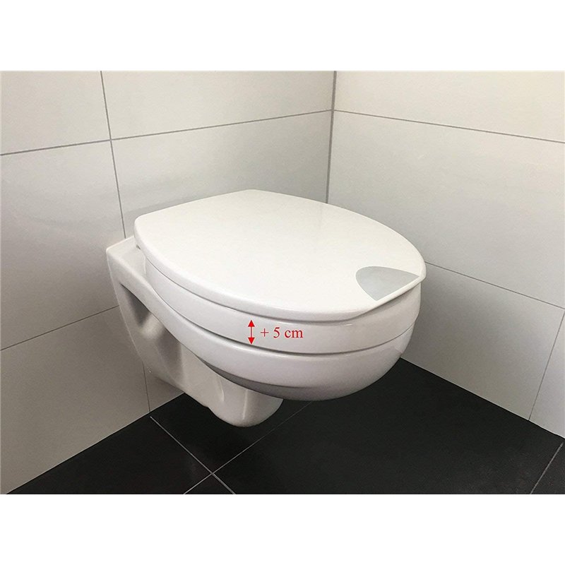 Image secondaire de Rehausseur pour siège WC Novara Plus (5 cm) avec rabaissement automatique, l’original de ADOB, blanc, jusqu'à 250 kg