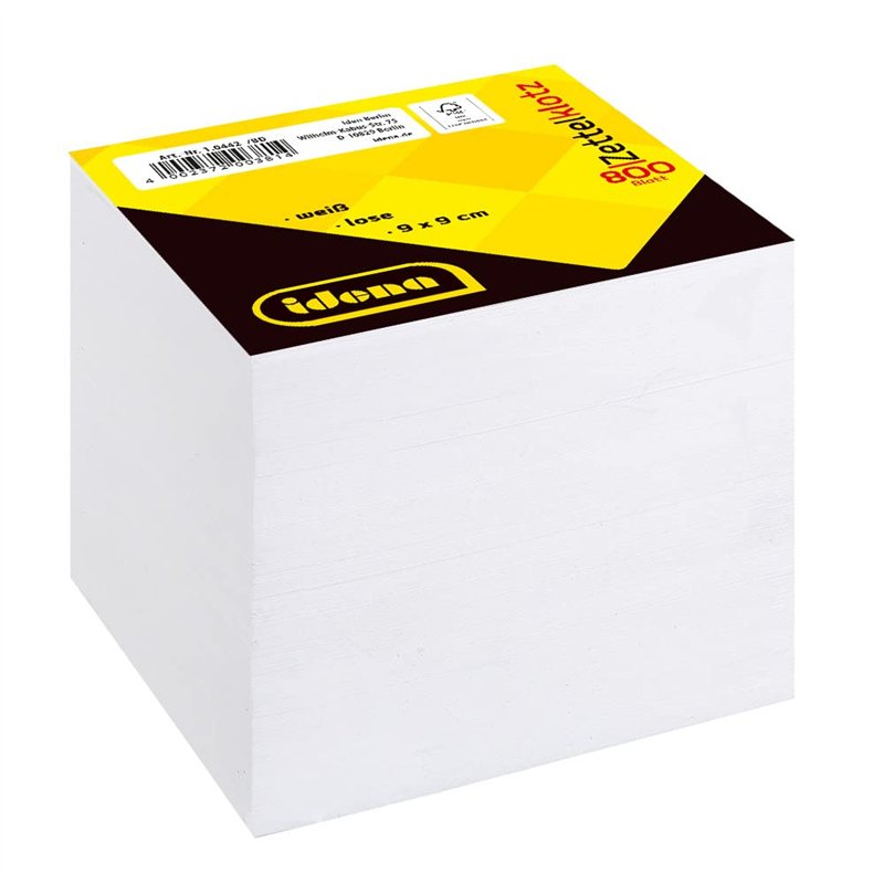 Idena 10442 - bloc-notes, 9 x 9 cm, 800 feuilles volantes, blanc, 1 pièce