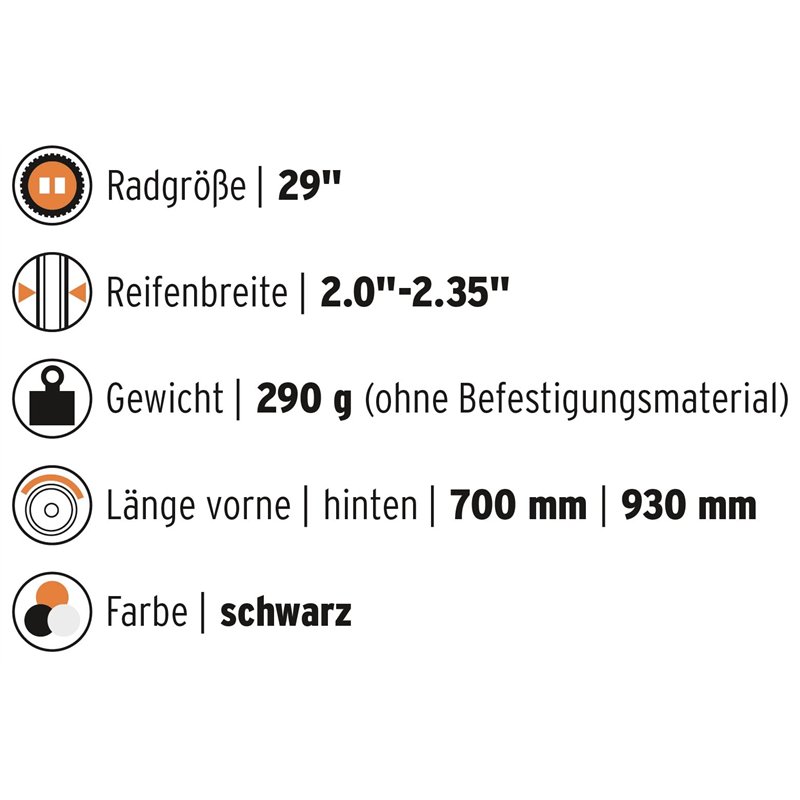 Image secondaire de SKS GERMANY Velo 65 Mountain Set 29'' Jeu de Garde-Boue, Garde-Boue pour VTT (Accessoire avec Fixation Universelle, Protection o