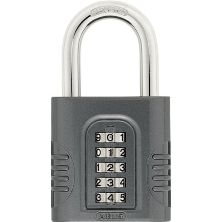 ABUS Cadenas à combinaison 158/65 - Cadenas avec boîtier en fonte de zinc - avec code numérique réglable individuellement - nive