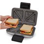Cloer 6259 Appareil à croque-monsieur pour 2 sandwichs divisés en diagonale, American Toasts, Remplissage XXL, 900W, finition en