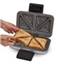 Cloer 6259 Appareil à croque-monsieur pour 2 sandwichs divisés en diagonale, American Toasts, Remplissage XXL, 900W, finition en