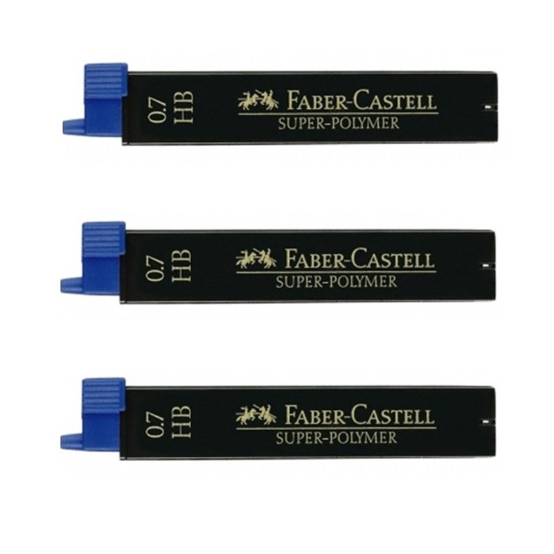 Faber-Castell 0,7 mm HB mines fines Super-Polymer (3 paquets de 12)