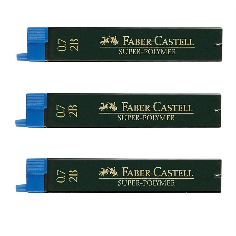 Faber-Castell 0,7 mm 2B Super-Polymer Fineline conducteurs (3 paquets de 12)