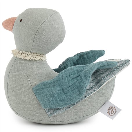BIECO Doudou Canard | 20 cm | Lin & Coton Pour Bébé | Peluche Canard | Doudou et Compagnie | Cadeau Naissance Garçon Fille