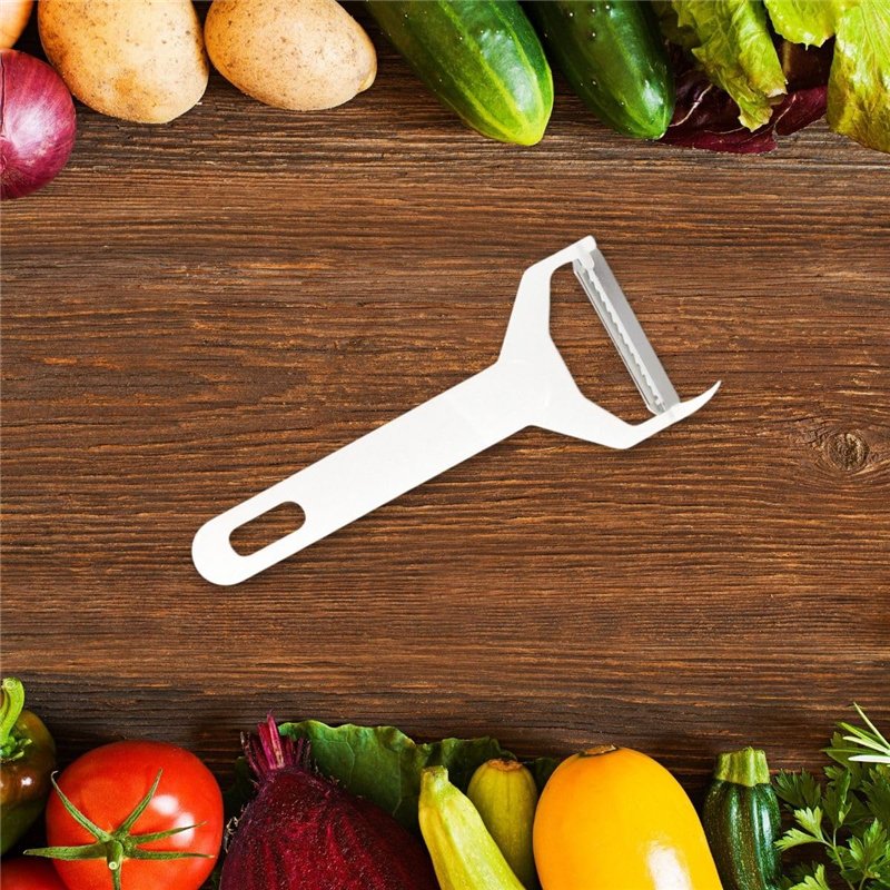 Image secondaire de Fackelmann 49014 Rasoir à julienne, rasoir à légumes, rasoir pour julienne de légumes, Plastique, Acier inoxydable, Blanc, 15,1 