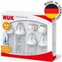 NUK Perfect Start First Choice+ Lot biberon | 0-6 mois | 4 biberons anti-coliques, 1 sucette, 1 goupillon et plus encore | Sans 