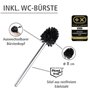 WENKO Combiné WC Rivalta | 3 en 1| Brosse WC et Dérouleur Papier Toilette | Stockage Papier | Tête de Brosse remplaçable | Acier