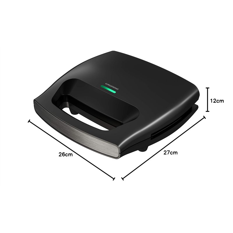 Image secondaire de GRUNDIG SWM 2940 Machine à Sandwich, Noir métallisé/Acier Inoxydable