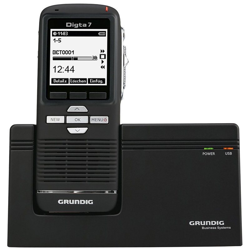 Grundig Digta 7 Dictaphone numérique avec Station d'accueil, Logiciel dictaphone et Accessoires