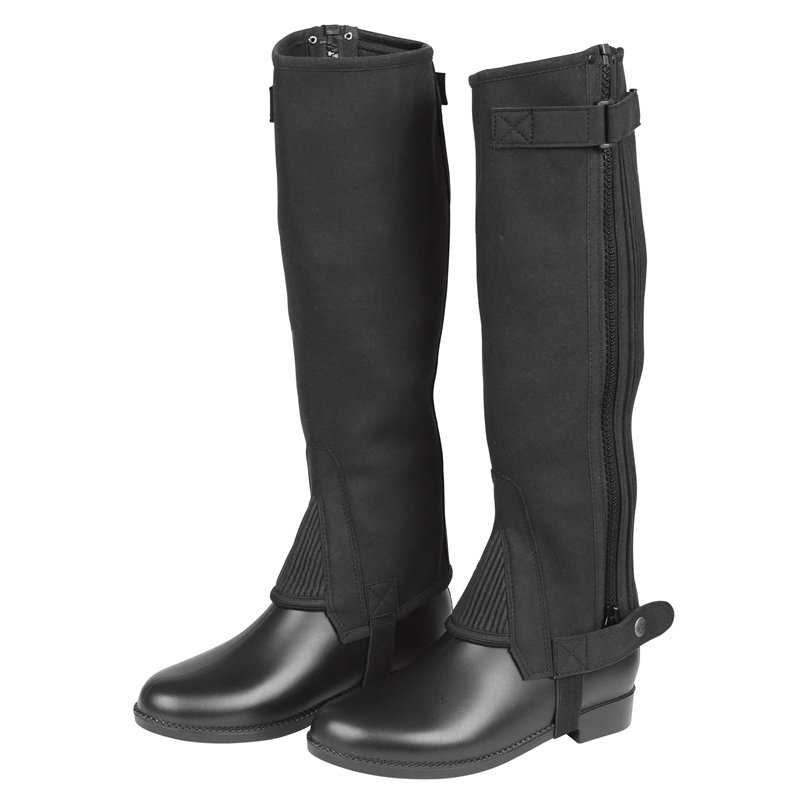 Covalliero Classic Stretch Mini Chaps pour Enfant, Enfant, Noir, Size 134