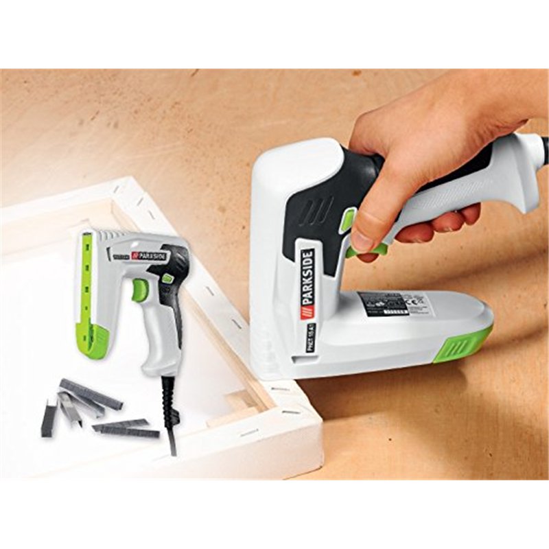 Image secondaire de Parkside PHET 15 B1 Cloueuse/agrafeuse électrique, compatible avec clous et agrafes standard.Application : Décoration, travaux m