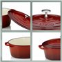 Kela 11948 Cocotte en Fonte Emaillée Ronde, Diamètre 26 cm, 5 litres, Rouge Calido