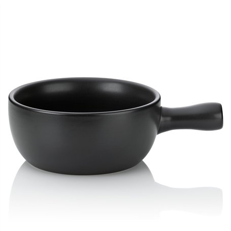 Kela 66575 Basel Caquelon à fondue à fromage Céramique Noir 31 x 22 x 9 cm 2 L