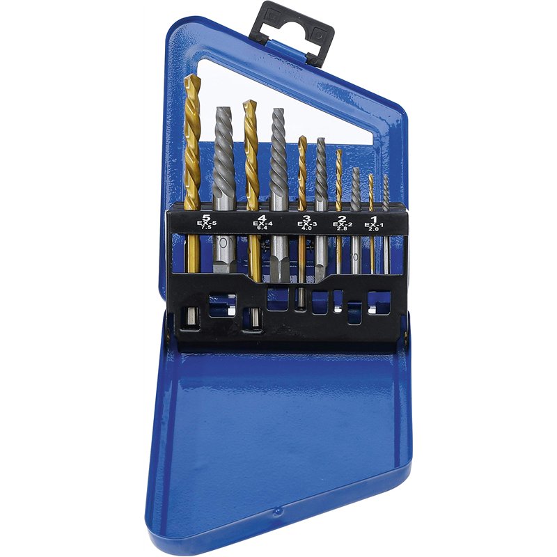 BGS 6780 | Jeu d’extracteurs de vis & forets à gauche | HSS | traitement au nitrure de titane | 2 - 7,5 mm | 10 pièces