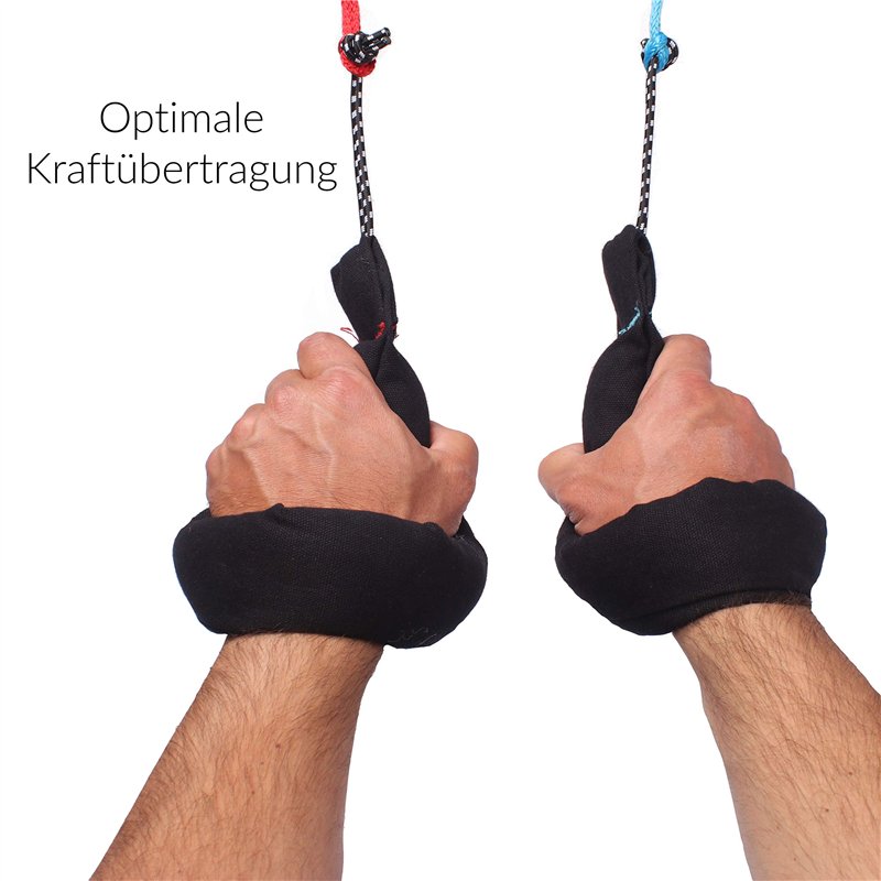 Image secondaire de Wolkenstürmer Cloudstormer Sangles de direction rembourrées universelles 2 lignes pour cerf-volant Noir Polyester 36 cm