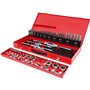 KS TOOLS 331.0654 - Coffret De Jeux De Tarauds Et Filières - Avec Mallette De Rangement Rouge En Acier Anti-Rouille - Outtilage