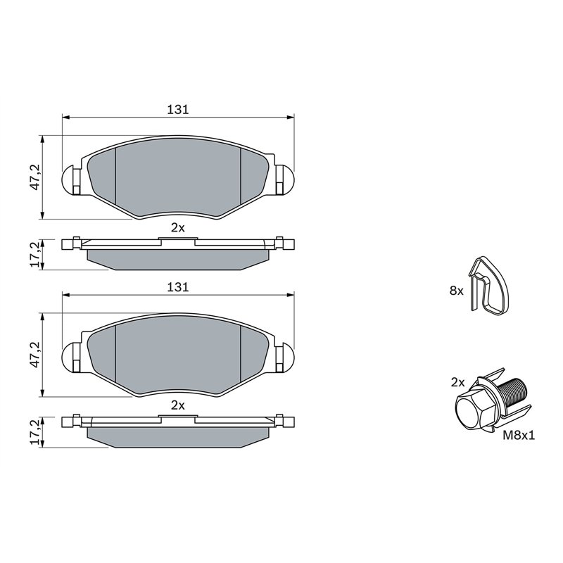 Image secondaire de Bosch BP376 - Plaquettes de Frein Avant pour Voiture - Qualité Bosch - Réduction du Bruit et de la Poussière - Certifié ECE-R90 