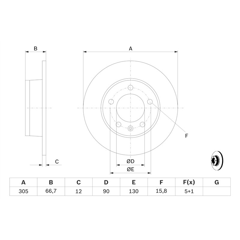 Image secondaire de Bosch BD868 Disques de frein - certification ECE-R90-1 jeu de 2 disques