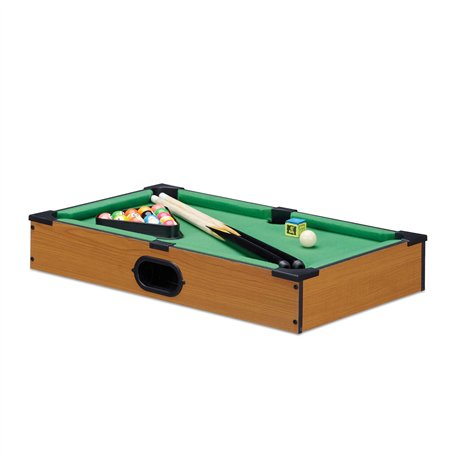 Relaxdays Mini table de billard mini billard jouet aspect bois 2 queues