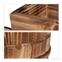 relaxdays Brouette pour Plantes, Jeu de 2, Bois brûlé, Jardin décoration, Design Vintage, HxlxP