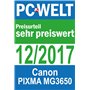 Canon Pixma MG3650 Imprimante Jet d'encre Couleur 9,9 ppm Wi-FI Blanc