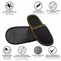 ONVAYA® ABS Pantoufles d'invités | Home noir et or | Set de 6 | Semelle antidérapante | Chaussons | Pantoufles en feutre | Taill