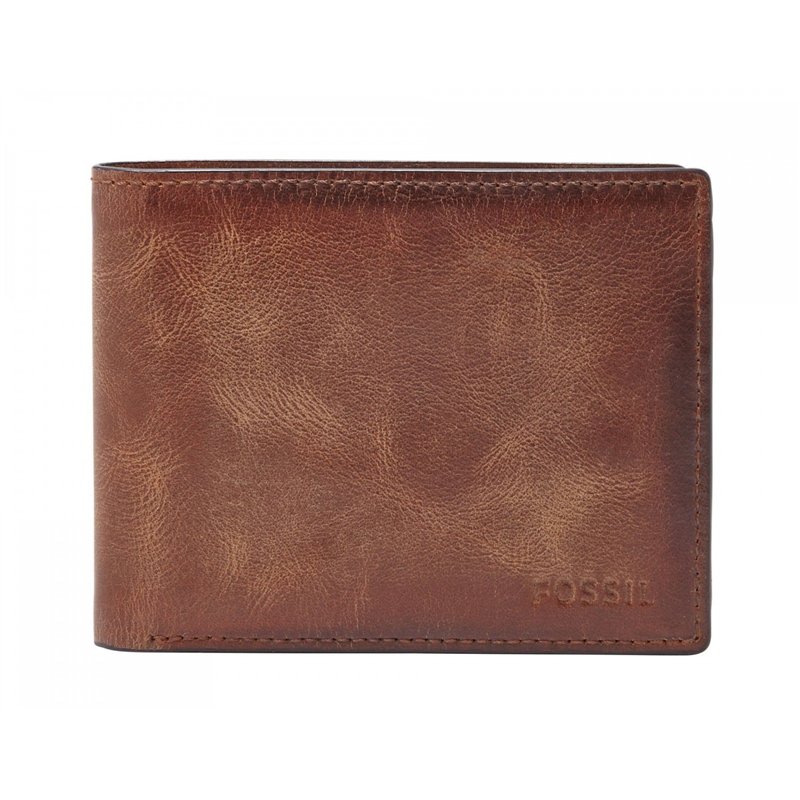 Fossil Portemonnaie pour homme Derrick, cuir Bifold brun 11.5 cm L x 2 cm W x 9 cm H ML3681200