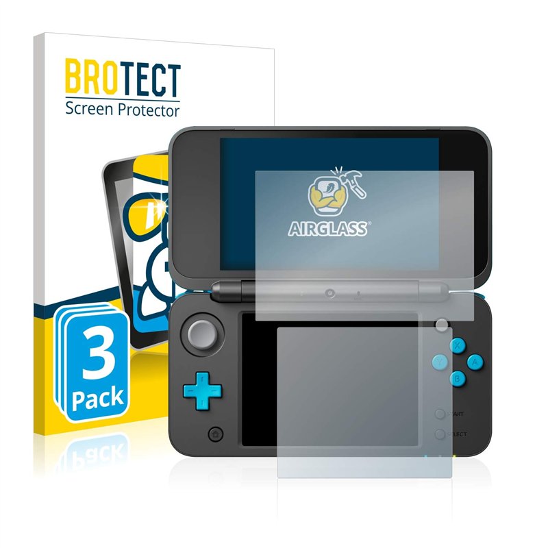 brotect Protection Écran Verre pour Nintendo 2DS XL (3 Pièces) Film Protecteur Vitre 9H [Anti-Rayures, Transparent]