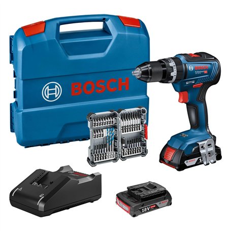 Bosch Professional 18V System Perceuse-Visseuse à Percussion sans Fil GSB 18V-55 (Batterie 2x2.0 Ah + Chargeur Inclus