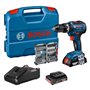 Bosch Professional 18V System Perceuse-Visseuse à Percussion sans Fil GSB 18V-55 (Batterie 2x2.0 Ah + Chargeur Inclus