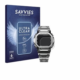 savvies Protection Ecran pour Casio G-Shock GMW-B5000D-1ER (6 Pièces) - Film Protection Ultra Clair