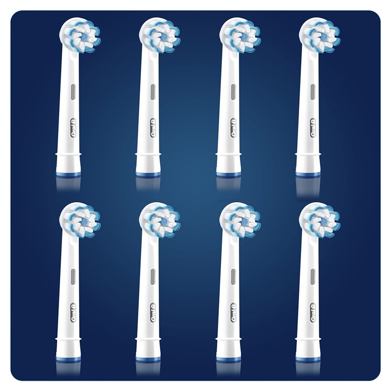Image secondaire de Oral-B Sensitive Clean Brossettes De Rechange Pour Brosse À Dents Électrique Format Spécial Boîte Aux Lettres, Pack De 8, Blanc