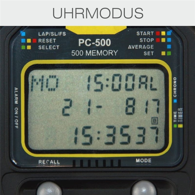 Image secondaire de Chronomètre SCHÜTT PC-500 (mémoire 500 | Heure et Date | Double minuterie) - chronomètre Professionnel numérique avec mécanisme 