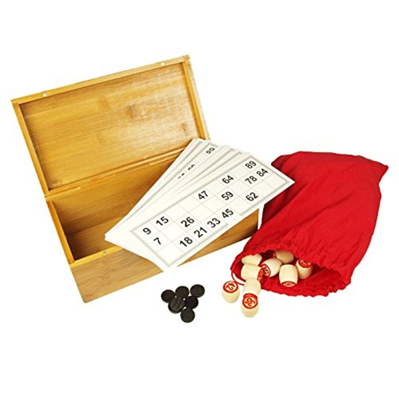 Image secondaire de Jeu de loto russe dans coffret en bois avec éléments en bois, jeu de bingo, jeu familial