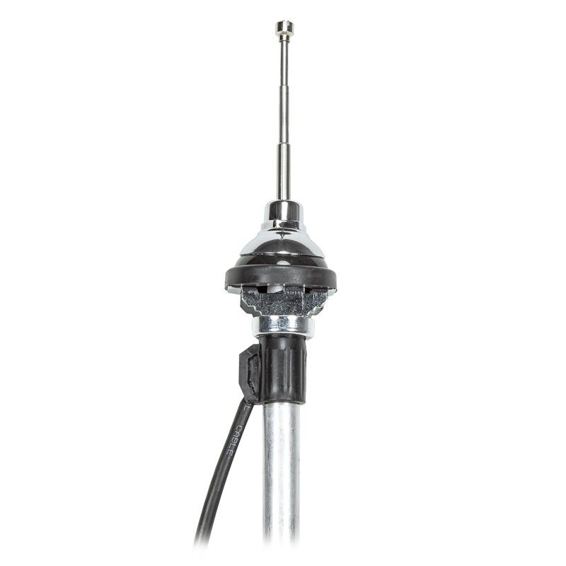 Image secondaire de tomzz Audio 1000-014 Antenne télescopique Universelle pour Aile, Grande tête, câble, Prise DIN, Aspect INOX