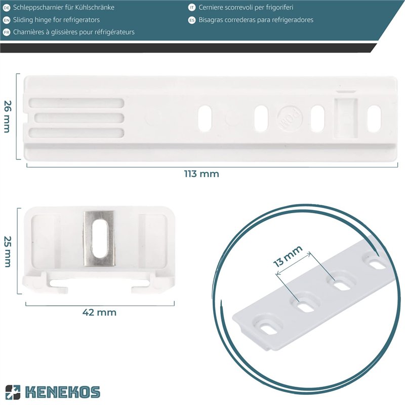 Image secondaire de Kenekos - Kit de montage de porte UNIVERSEL adapté à LIEBHERR 9086322 Miele 1878720 1878730 Smeg 015730361 Réfrigérateur encastr