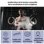 ALPIDEX Anneaux de Sport Anneaux de Gymnastique Anneaux y Compris Fixation de Porte et Sangle de Fixation avec marquage Longitud