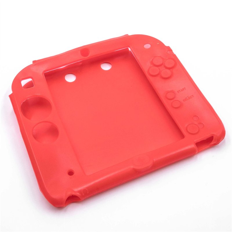 vhbw Manchon Housse Compatible avec Nintendo 2DS Console de Jeu, Manette - Silicone, Rouge