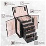 Procase Boîte à Bijoux 6 Compartiments, Coffret à Bijoux Cuir Gainé, Sans Perdre ou Abîmer les Bijoux, Cadeau Noël Anniversaire