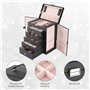 Procase Boîte à Bijoux 6 Compartiments, Coffret à Bijoux Cuir Gainé, Sans Perdre ou Abîmer les Bijoux, Cadeau Noël Anniversaire